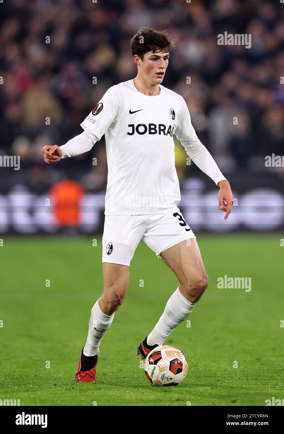 London, England, 14th December 2023. Merlin Röhl of SC Freiburg during the UEFA Europa League match at the London Stadium, London. Picture credit should read: David Klein / Sportimage Stock Photo
