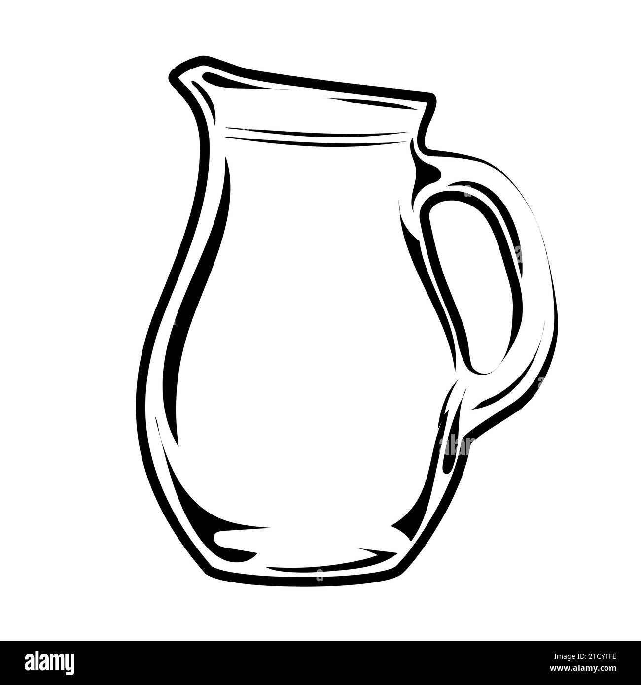 Vector badge milk jug. Logo milk product, emblem in old style Stock