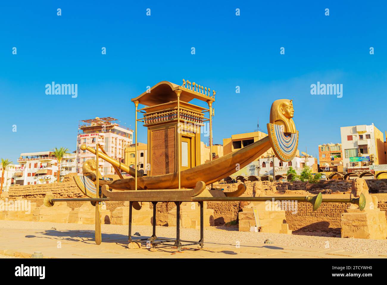 Alley of Sphinxes near Luxor Temple. Luxor, Egypt – October 21, 2023 Stock Photo
