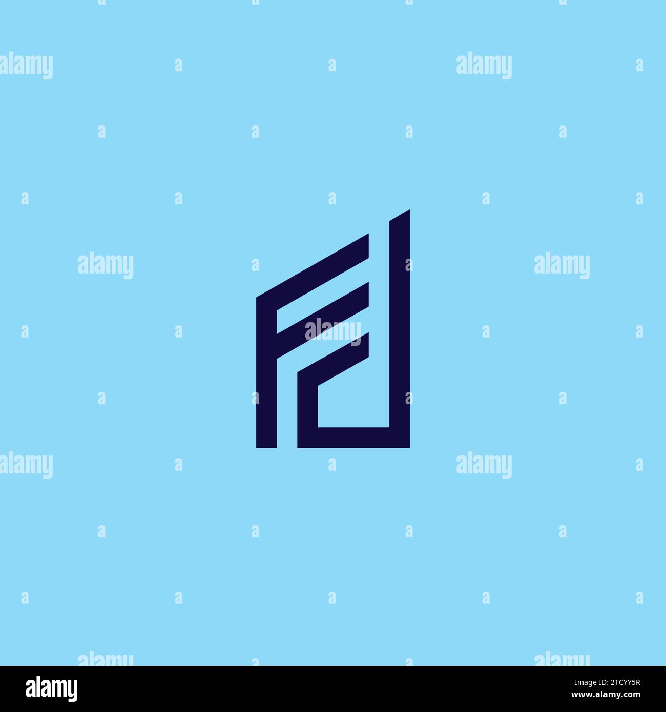 FD Building Logo Simple. Letter FD Icon vector Stock Vector