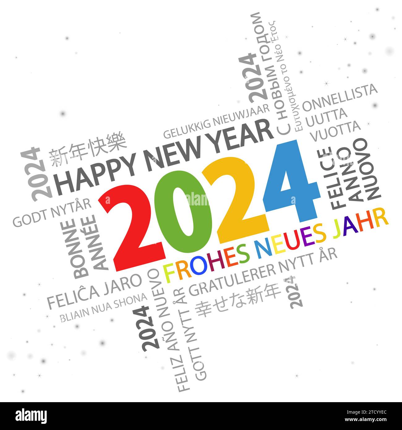 eps vector file with word cloud with new year 2024 greetings and white