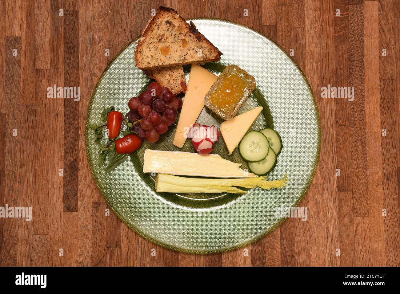 Chease and grapes Stock Photo