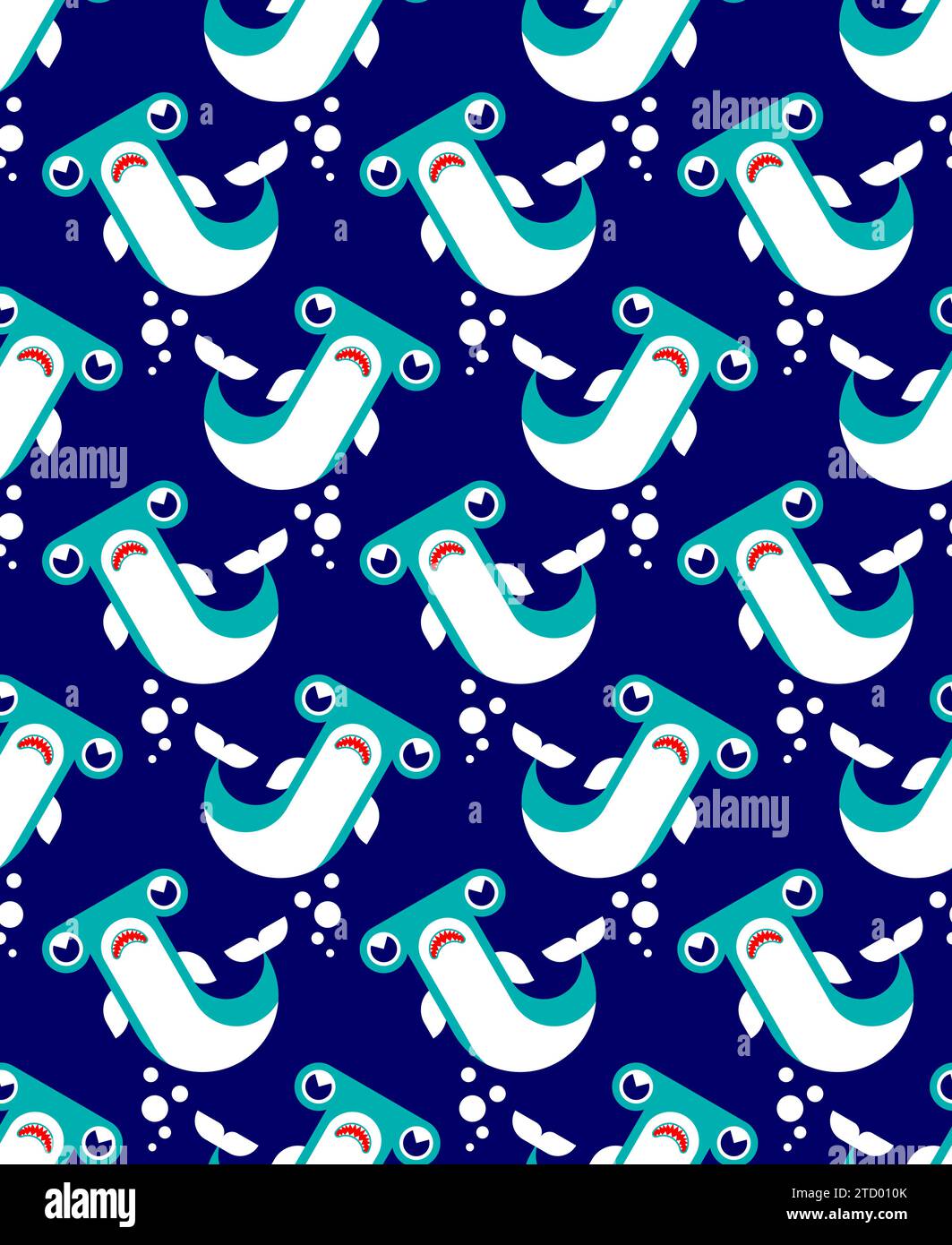 Hammerhead shark underwater Pattern seamless. cartoon fish Kids fabric ...