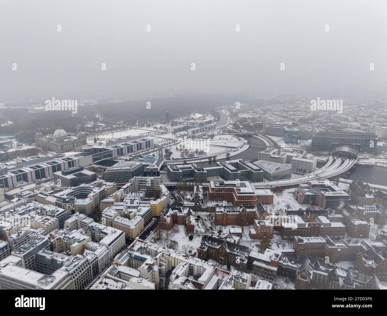 Aerial View of Berlin, Capital of Germany from above. Aerial winter ...