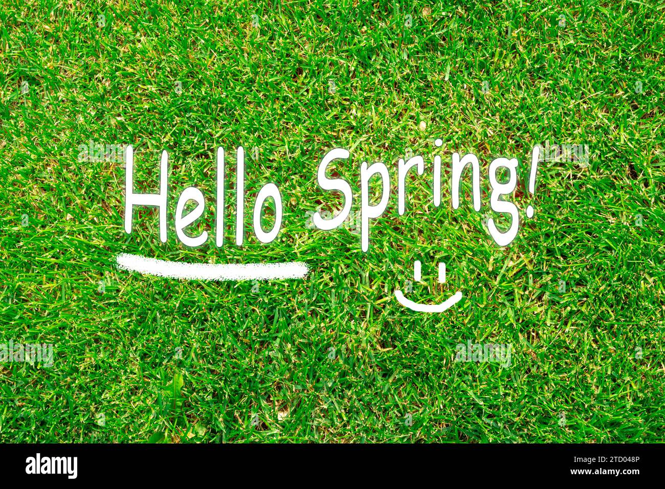 Card words hello spring hi-res stock photography and images - Alamy