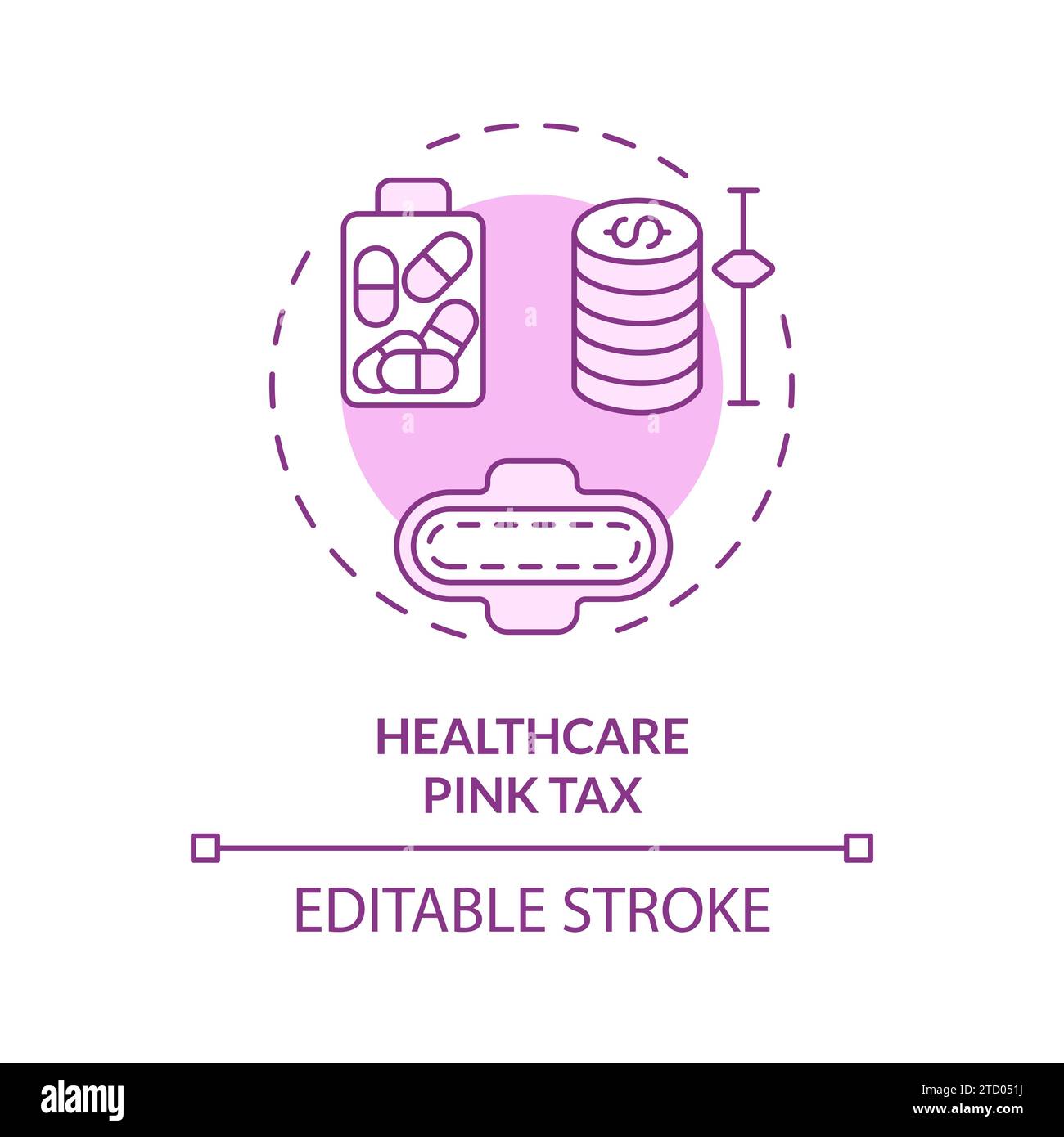 Thin line simple pink healthcare pink tax icon concept Stock Vector ...