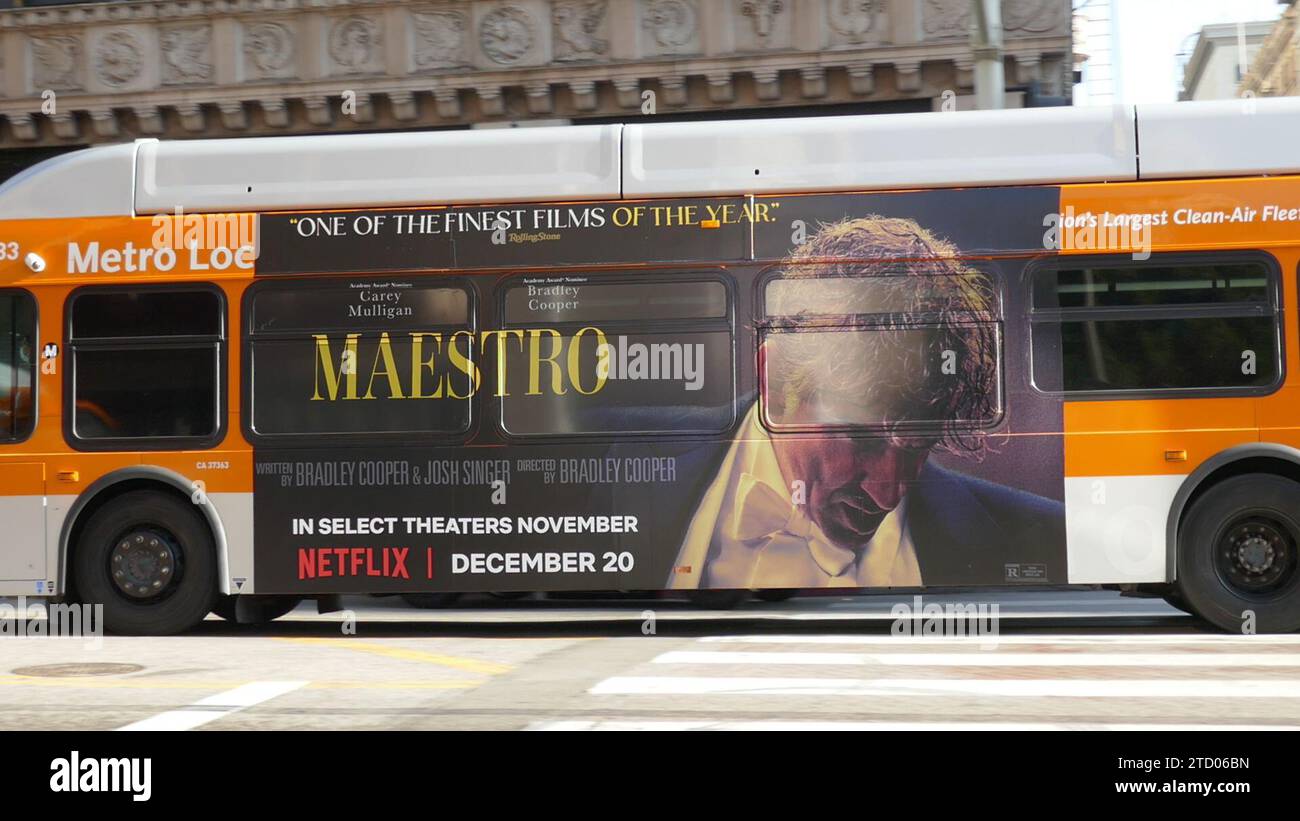 Los Angeles, California, USA 13th December 2023 Maestro Bus with ...
