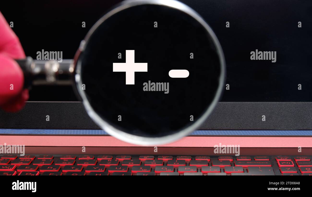 Magnifying glass mathematics symbols hi-res stock photography and ...