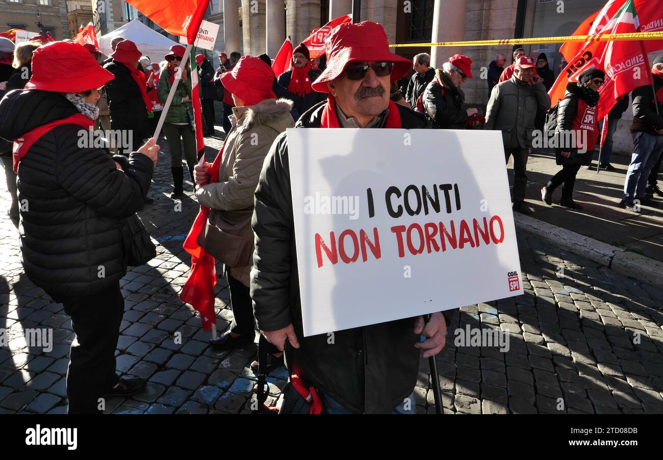 PROTEST DEMONSTRATION BY PENSIONERS AGAINST GOVERNMENT MEASURES Stock Photo