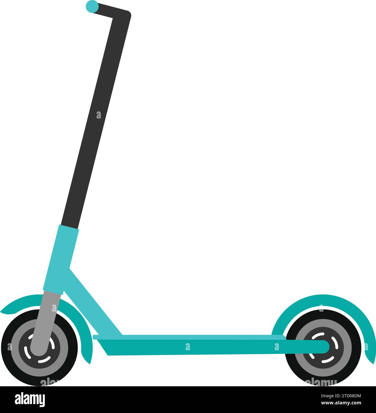 Vector illustration of side view of kids scooter or push scooter Stock