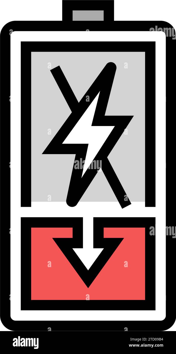 discharging battery color icon vector illustration Stock Vector Image