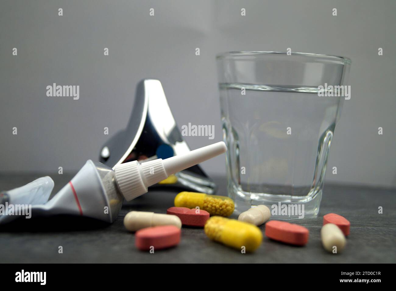 Symbolic image Residues of medicines and ointments in drinking water Stock Photo