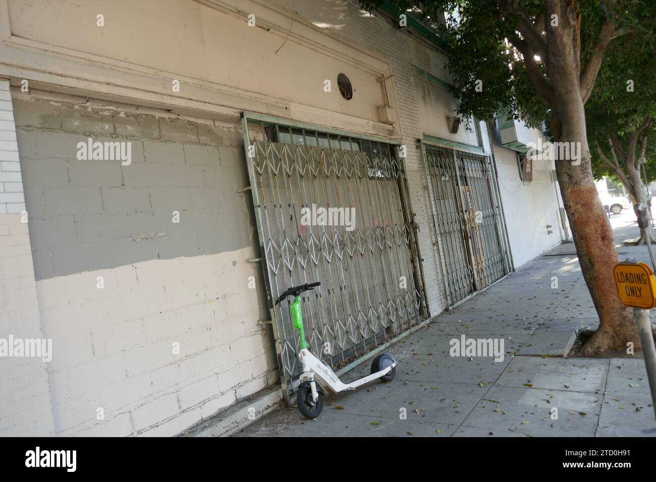 Los Angeles, California, USA 13th December 2023 A general view of The Morrison Hotel where Jim Morrison and the Doors did a photoshoot for their album cover at The Morrison Hotel, now boarded up closed at 1246 South Hope Street on December 13, 2023 in Hollywood, California, USA. Photo by Barry King/Alamy Stock Photo Stock Photo