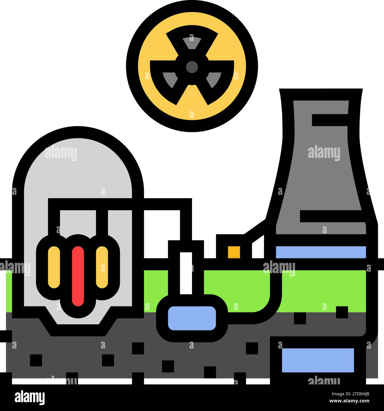 power generation nuclear energy color icon vector illustration Stock