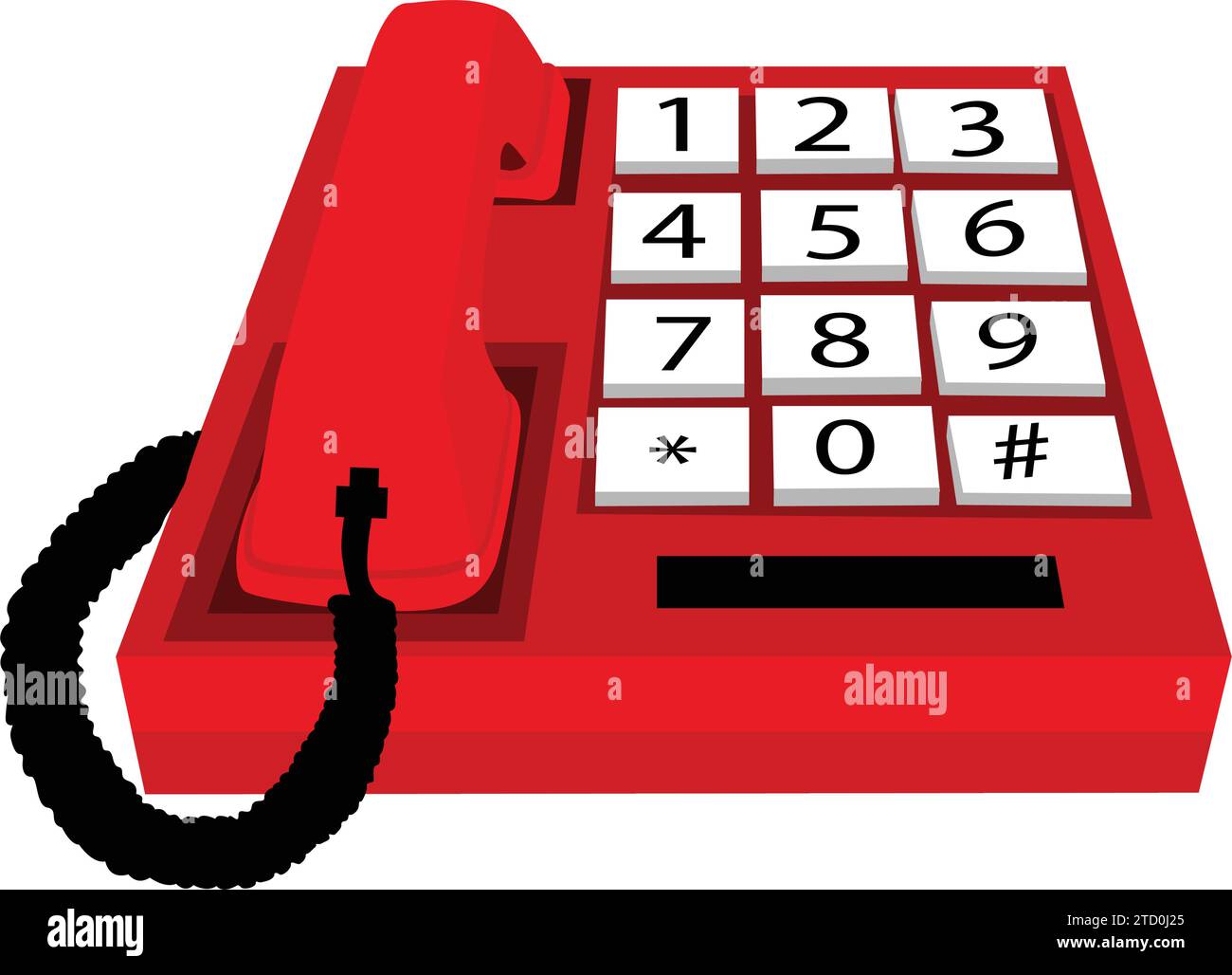 Vector illustration of Red retro telephone Stock Vector