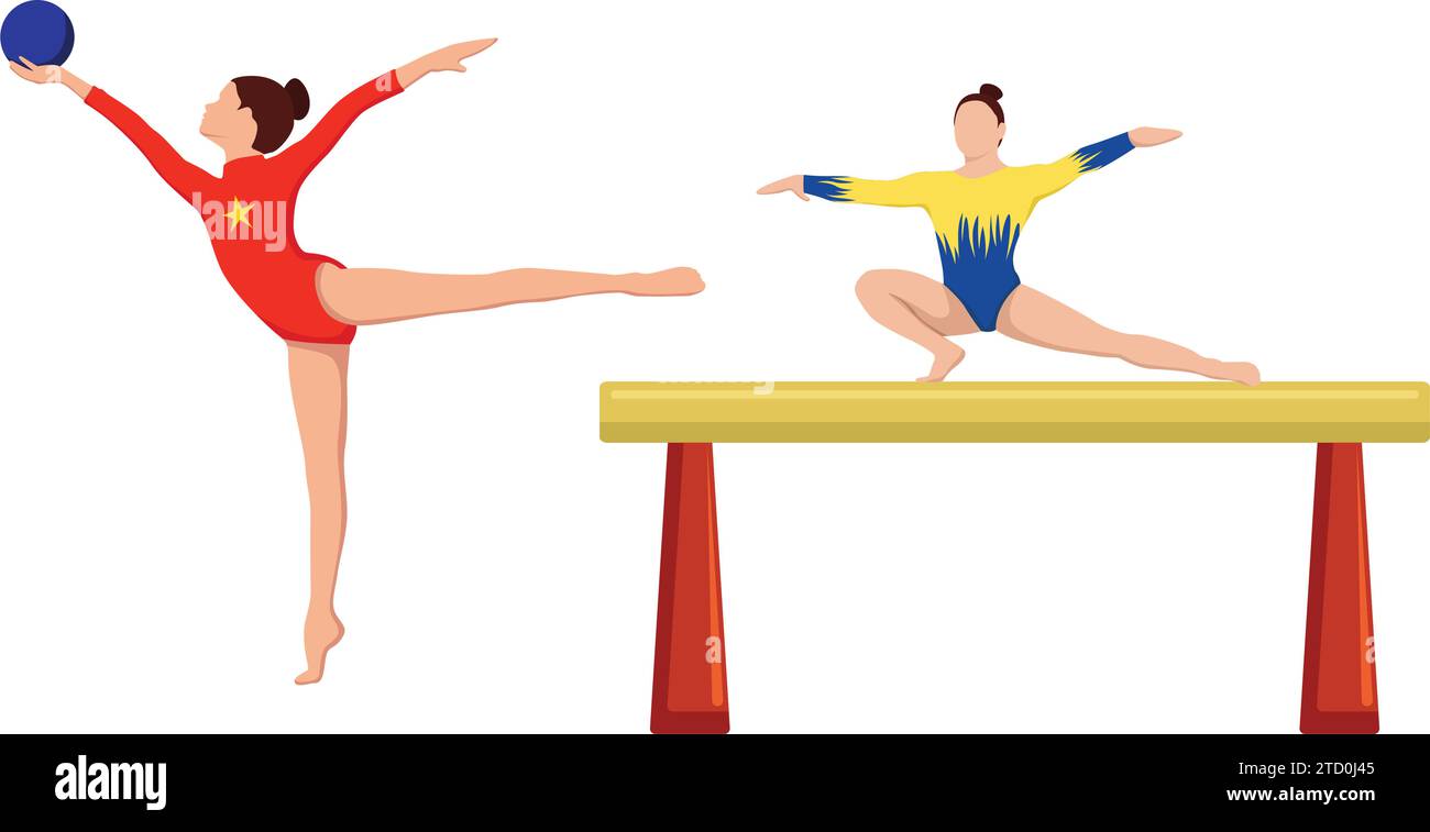 Female gymnast balance beam Stock Vector Images Alamy