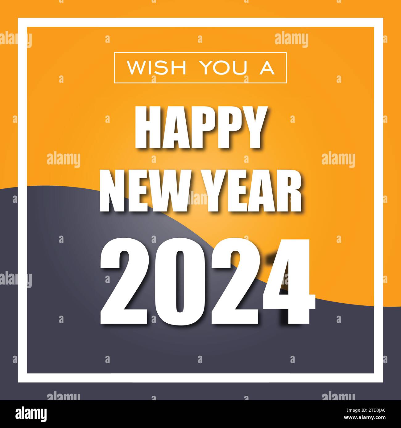 Happy new year 2024 text typography design element flyer banner design