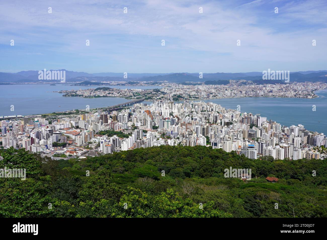 Aerial view of the metropolitan area of Florianopolis, Santa Catarina, Brazil Stock Photo