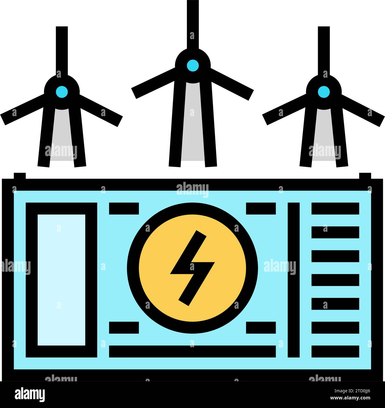 energy storage wind turbine color icon vector illustration Stock Vector ...