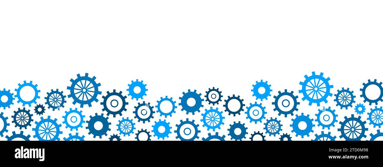 Gears Background Copy Space Blue Horizontal Stock Photo - Alamy