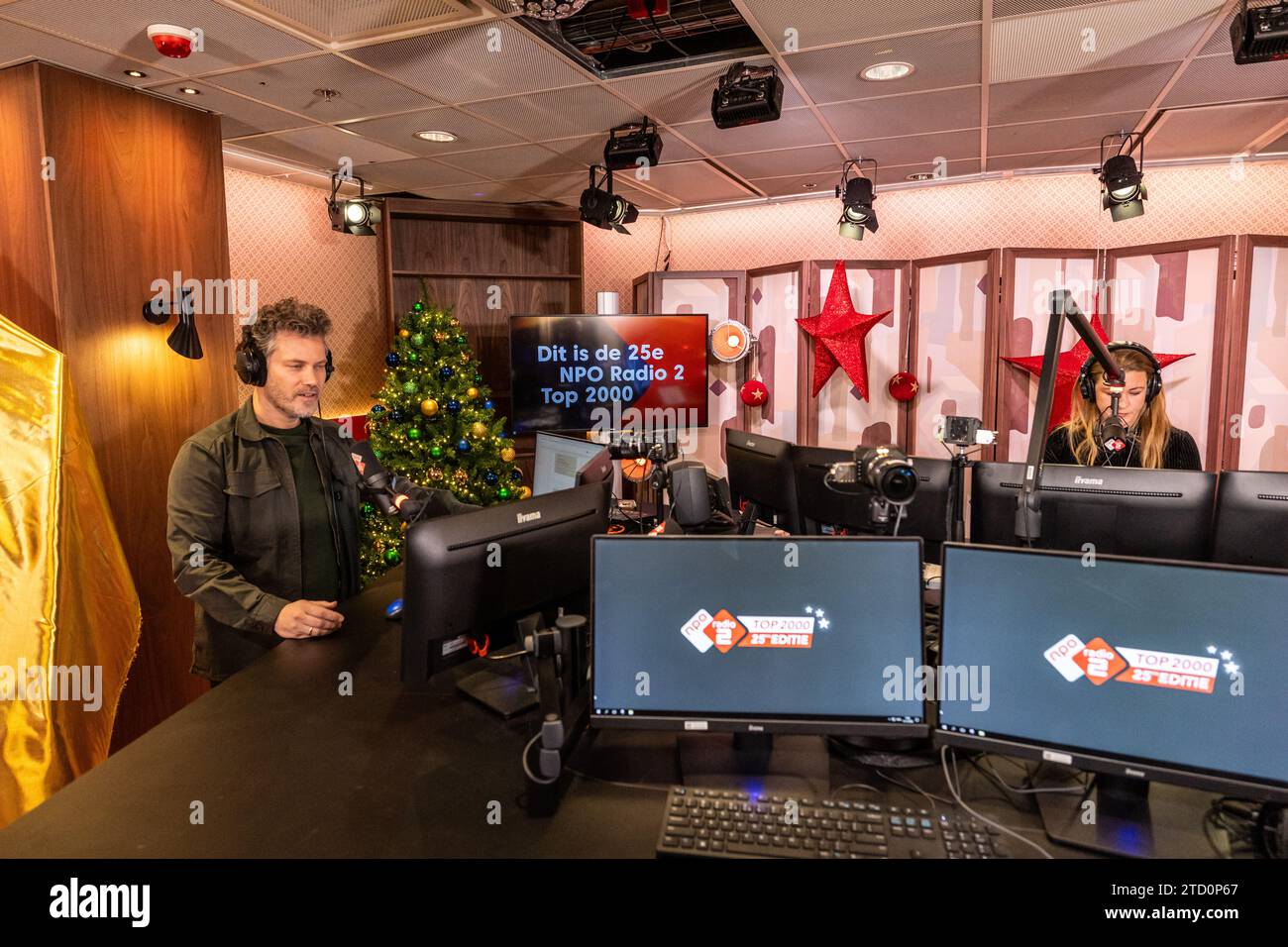 HILVERSUM - Paul Rabbering and Annemieke Schollaardt during the announcement of the Top 2000 list of NPO Radio 2. ANP LEVIN DEN BOER netherlands out - belgium out Credit: ANP/Alamy Live News Stock Photo