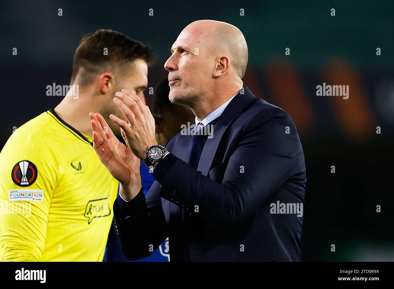 Seville, Spain. 14th December 2023. Head coach Philippe Clement of Rangers seen after the UEFA Europa League match between Real Betis and Rangers at the Estadio Benito Villamarin in Seville. (Photo credit: Gonzales Photo - Andres Gongora). Credit: Gonzales Photo/Alamy Live News Stock Photo