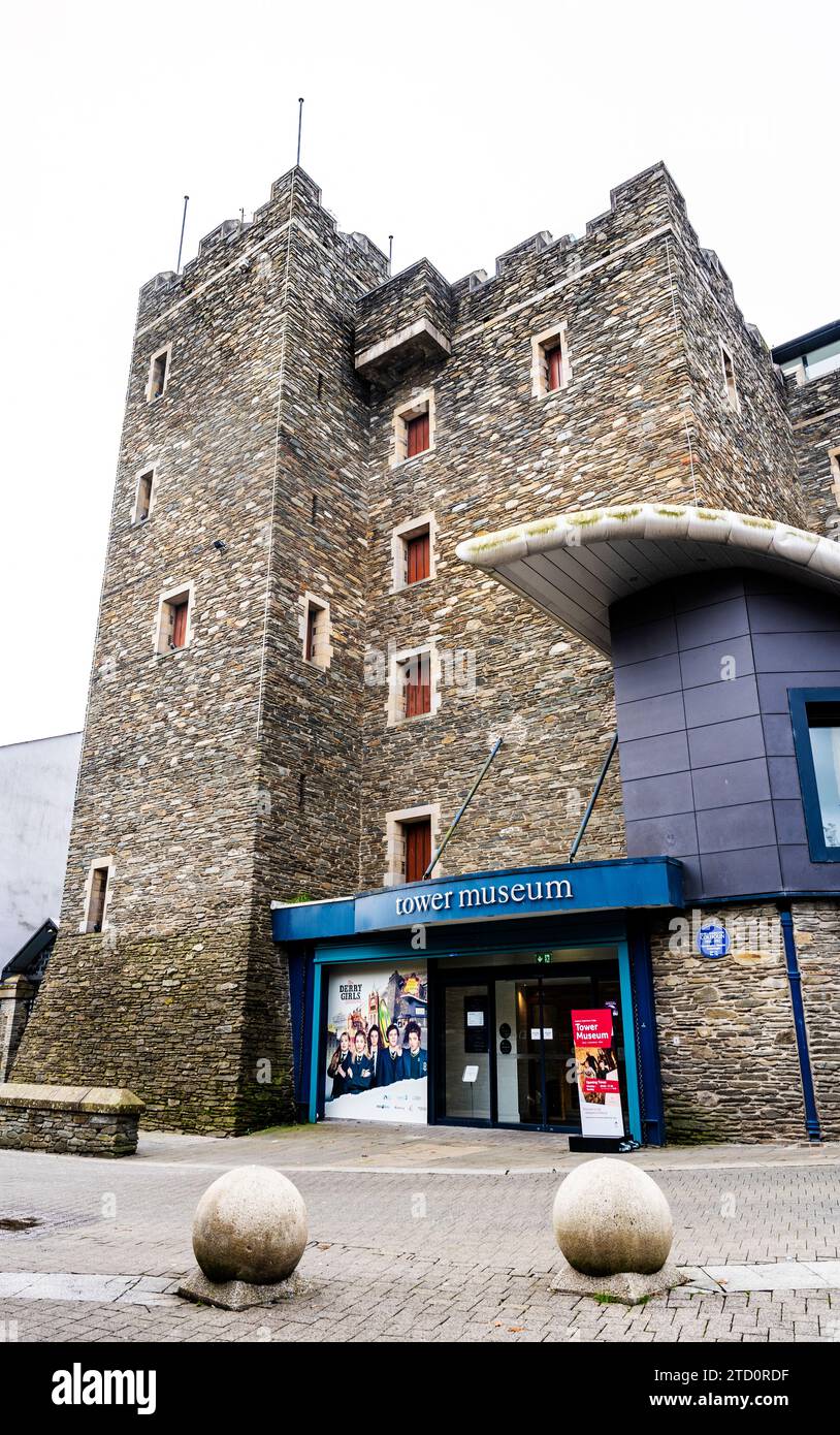 Entrance of Tower Museum, exhibition about the history of Derry, county Londonderry, Northern Ireland Stock Photo