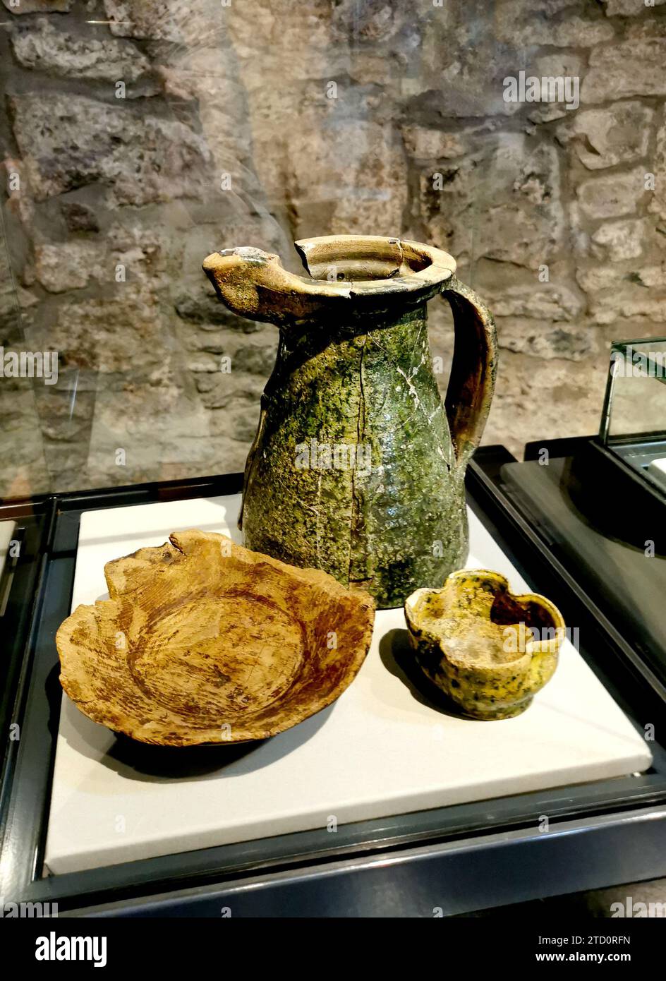 Archaeological finds inside the Reginald's Tower, an archeological museum dedicated to Viking period of Waterford, Waterford city center, Ireland Stock Photo