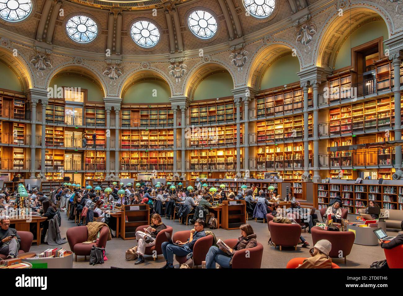 People reading and studying the books at The magnificent Oval reading