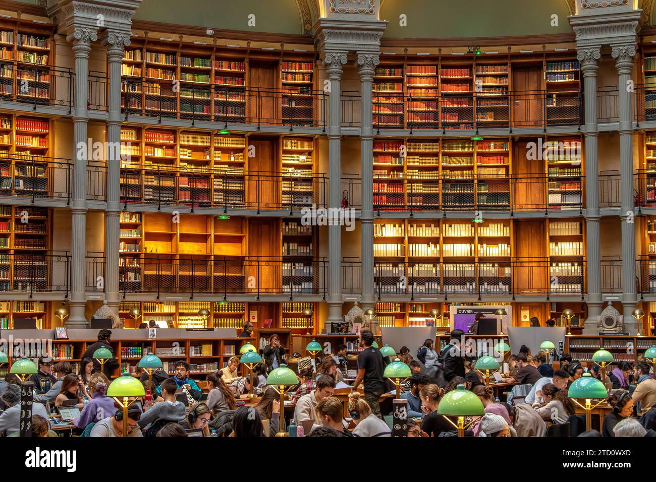 The magnificent Oval reading room at Bibliotheque Nationale de France
