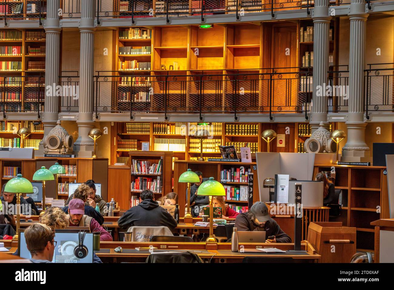 The magnificent Oval reading room at Bibliotheque Nationale de France