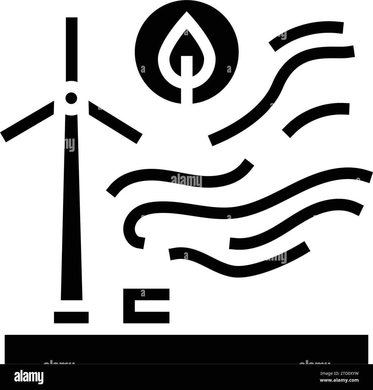 clean wind energy turbine glyph icon vector illustration Stock Vector ...