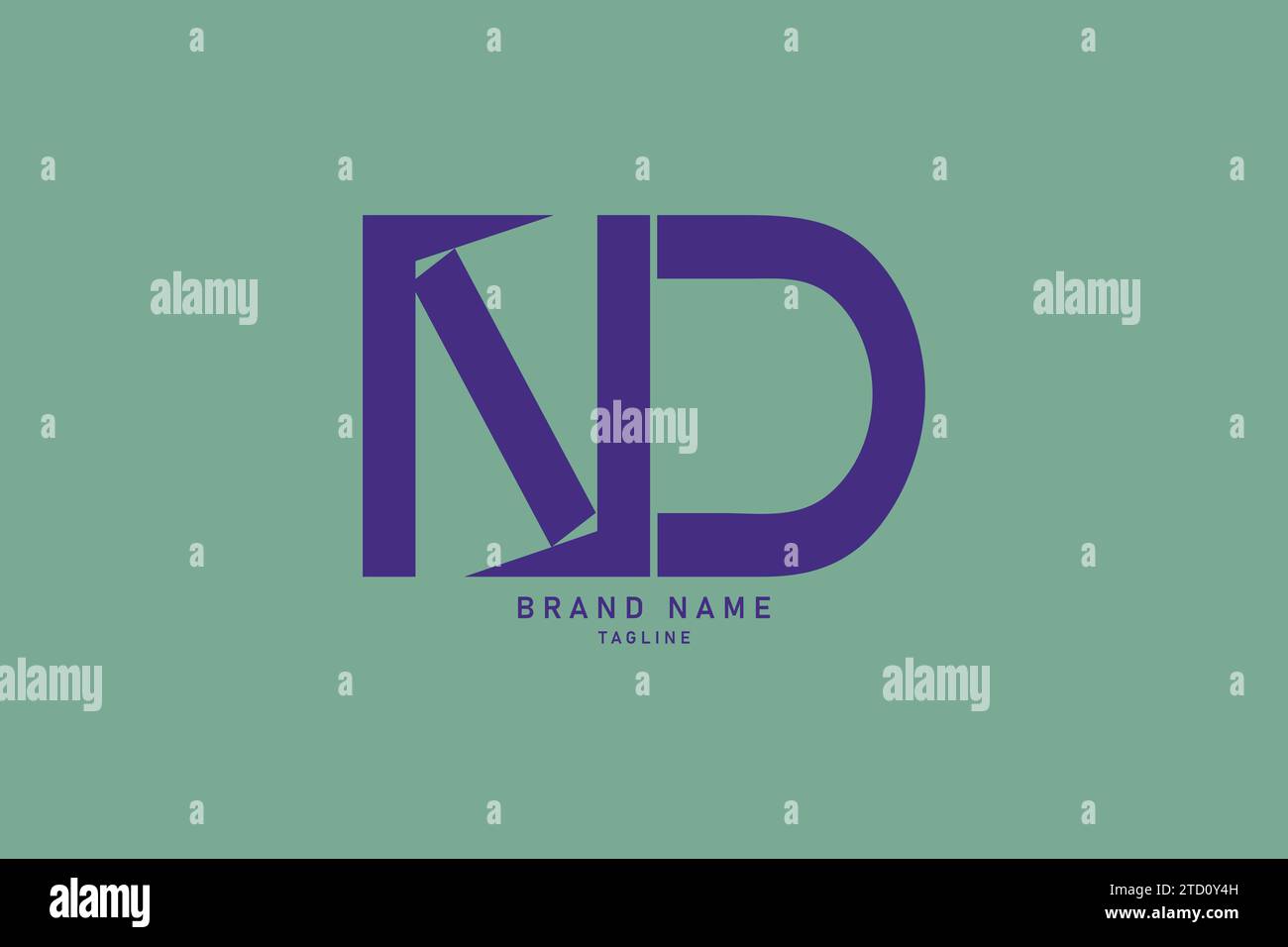 Alphabet letters Creative Monogram logo N D, D N, N and D vector illustration. Stock Vector