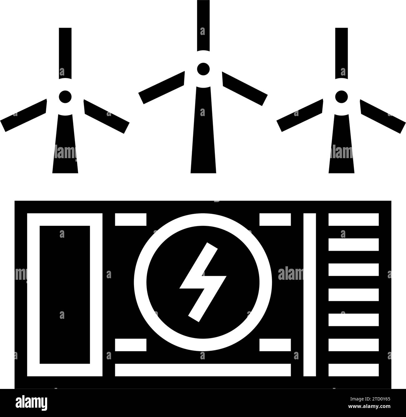 energy storage wind turbine glyph icon vector illustration Stock Vector ...