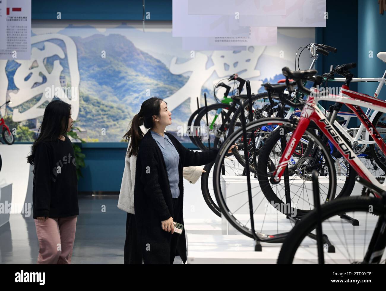 (231215) -- TIANJIN, Dec. 15, 2023 (Xinhua) -- Visitors look at ...