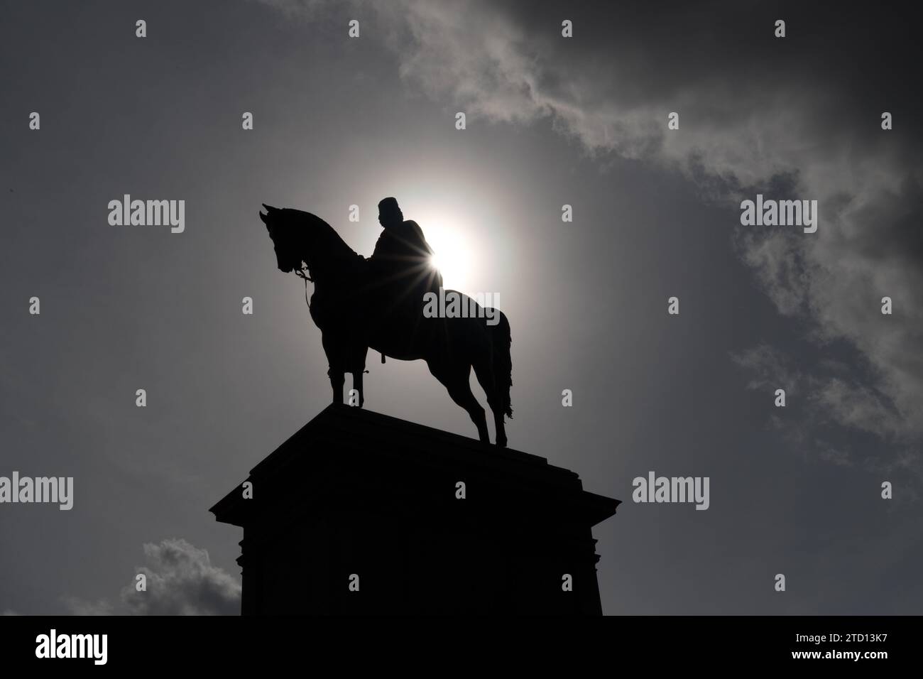The Giuseppe Garibaldi Monument in autumn Stock Photo