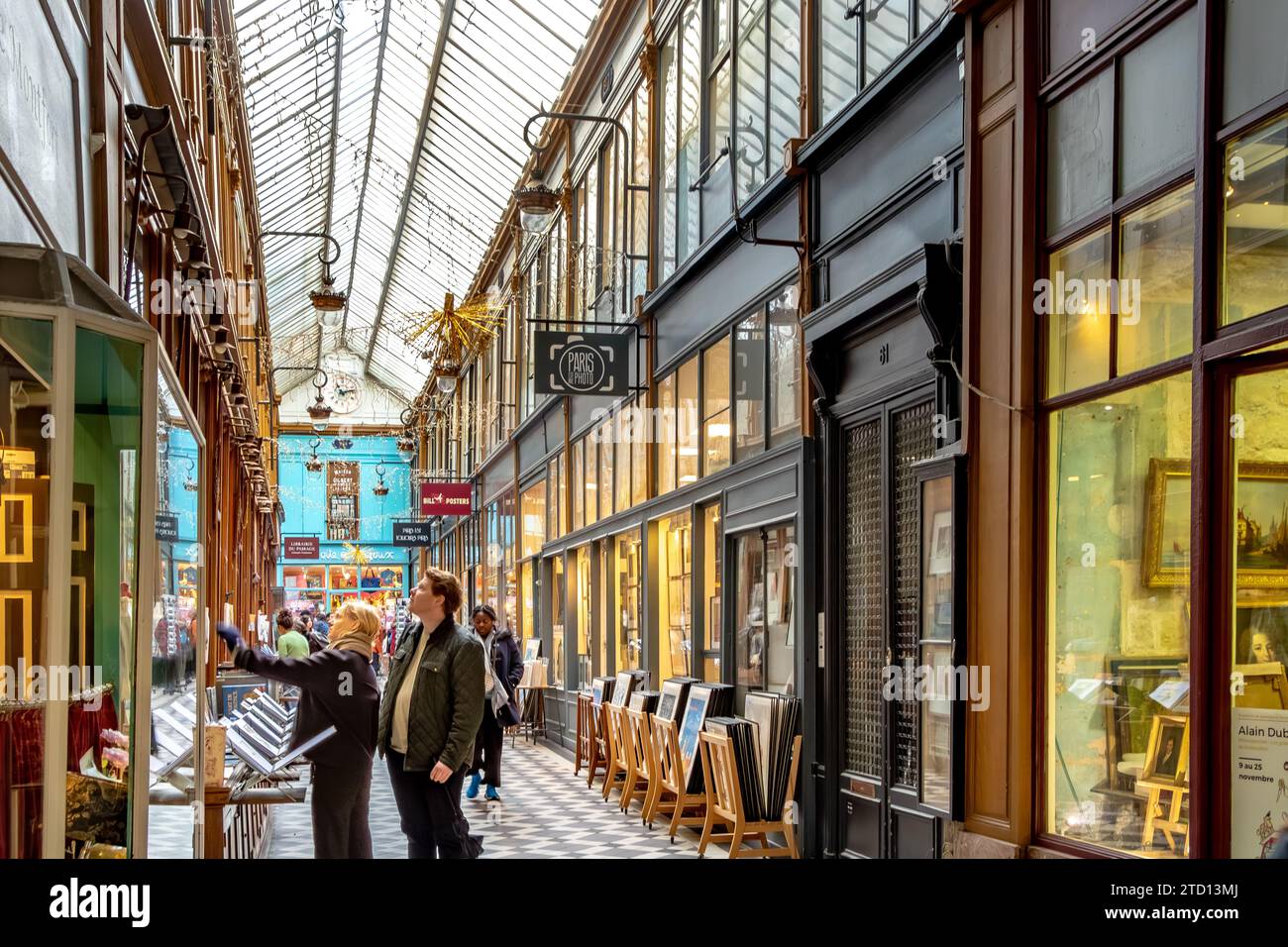 Completed in 1846,Passage Jouffroy is one of the most popular covered shopping arcades in Paris ,located in the 9th arrondissement of Paris, France Stock Photo