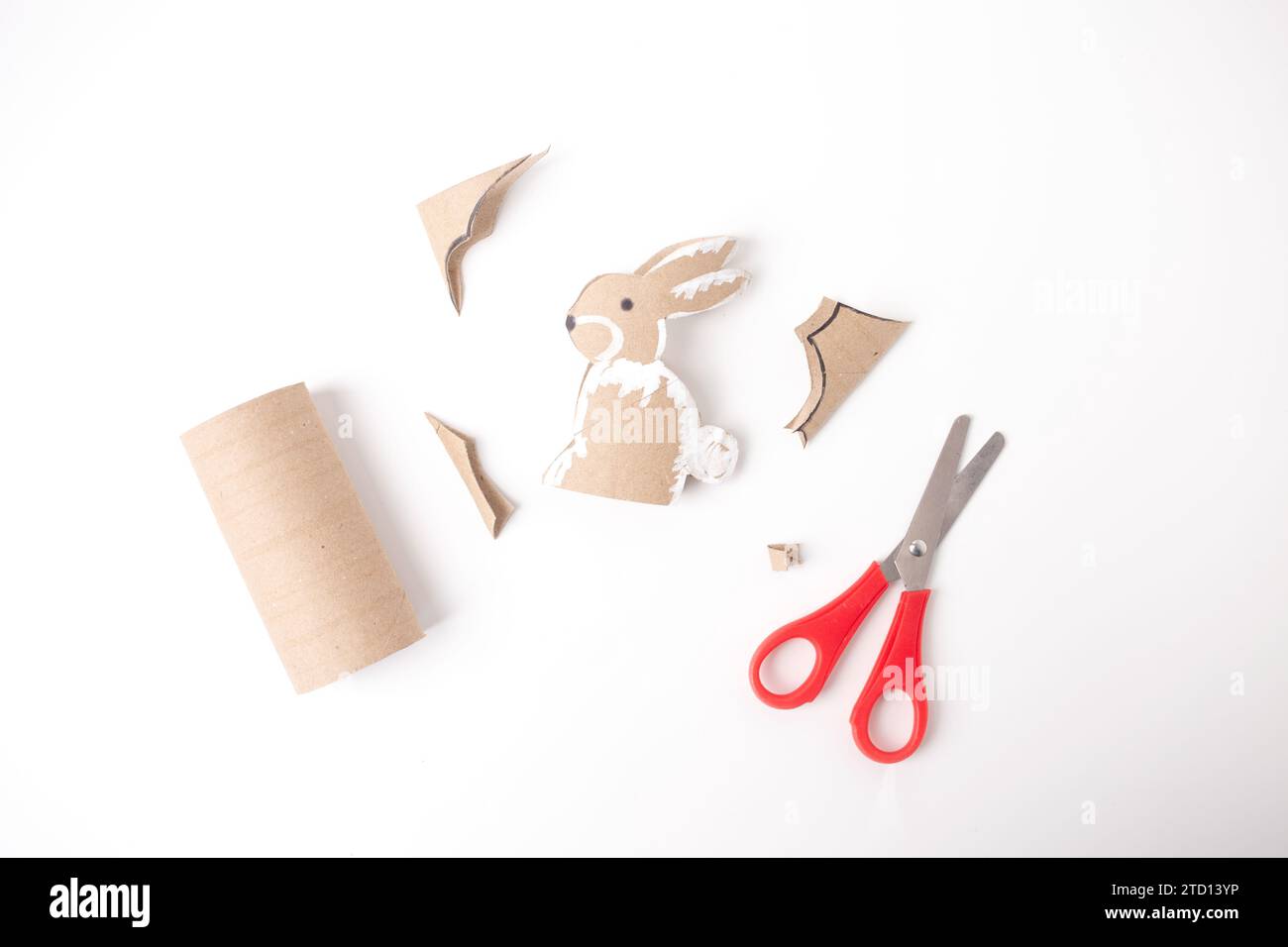cut out paper rabbit animal tutorial, craft, DIY Stock Photo - Alamy
