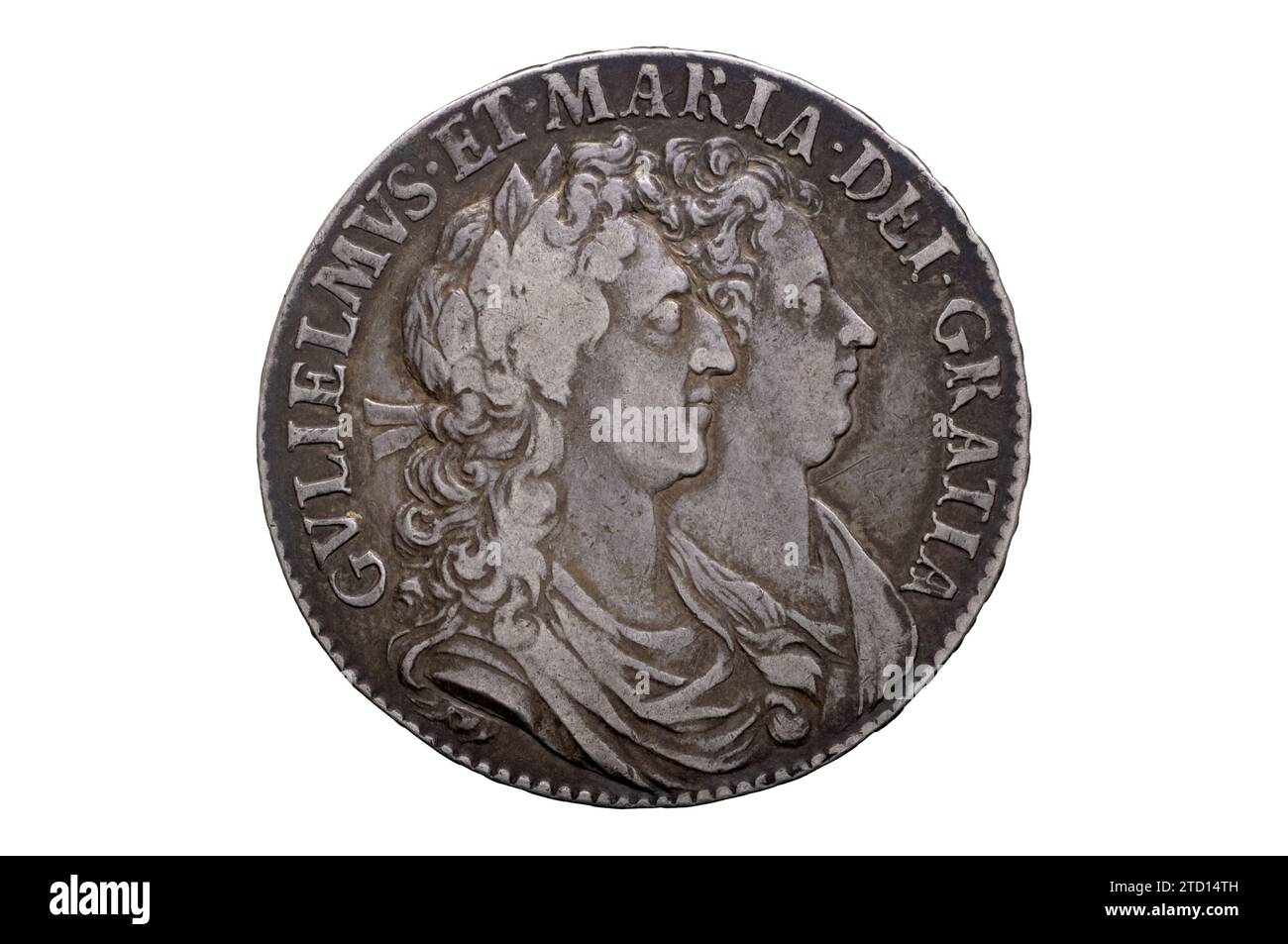 William and Mary Half Crown 1689 Stock Photo