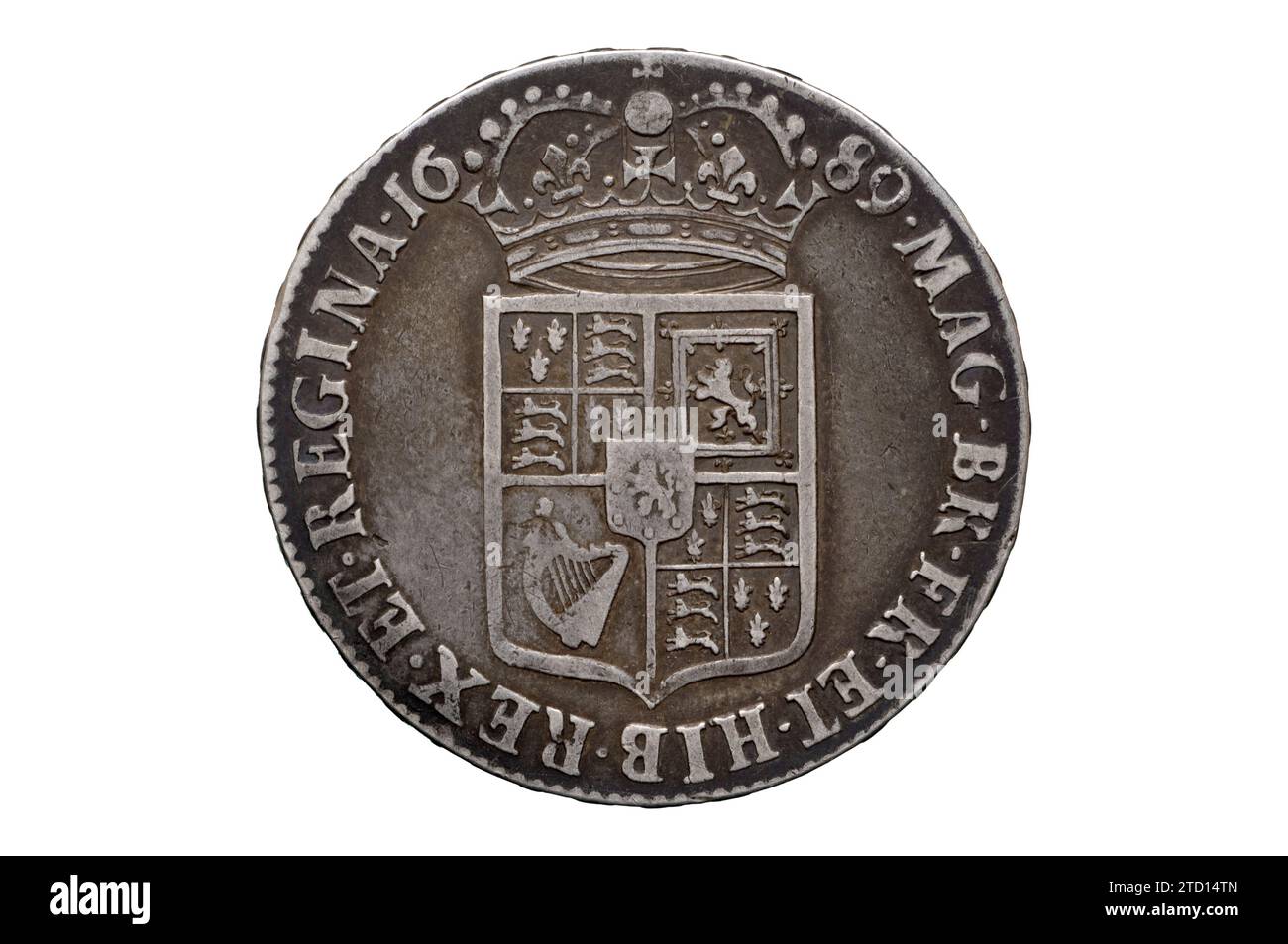 William and Mary Half Crown 1689 Stock Photo - Alamy