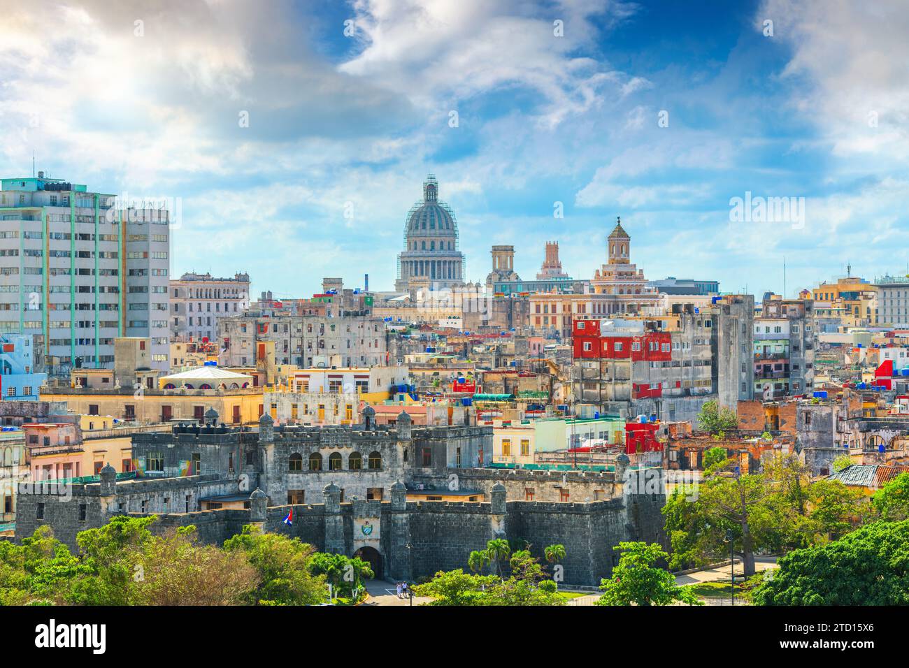 Havana, Cuba downtown skyline with the Capitolio. Stock Photo