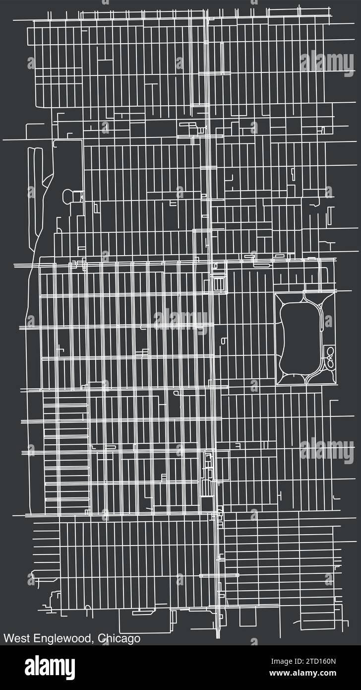 Street roads map of the WEST ENGLEWOOD COMMUNITY AREA, CHICAGO Stock Vector Image & Art Alamy