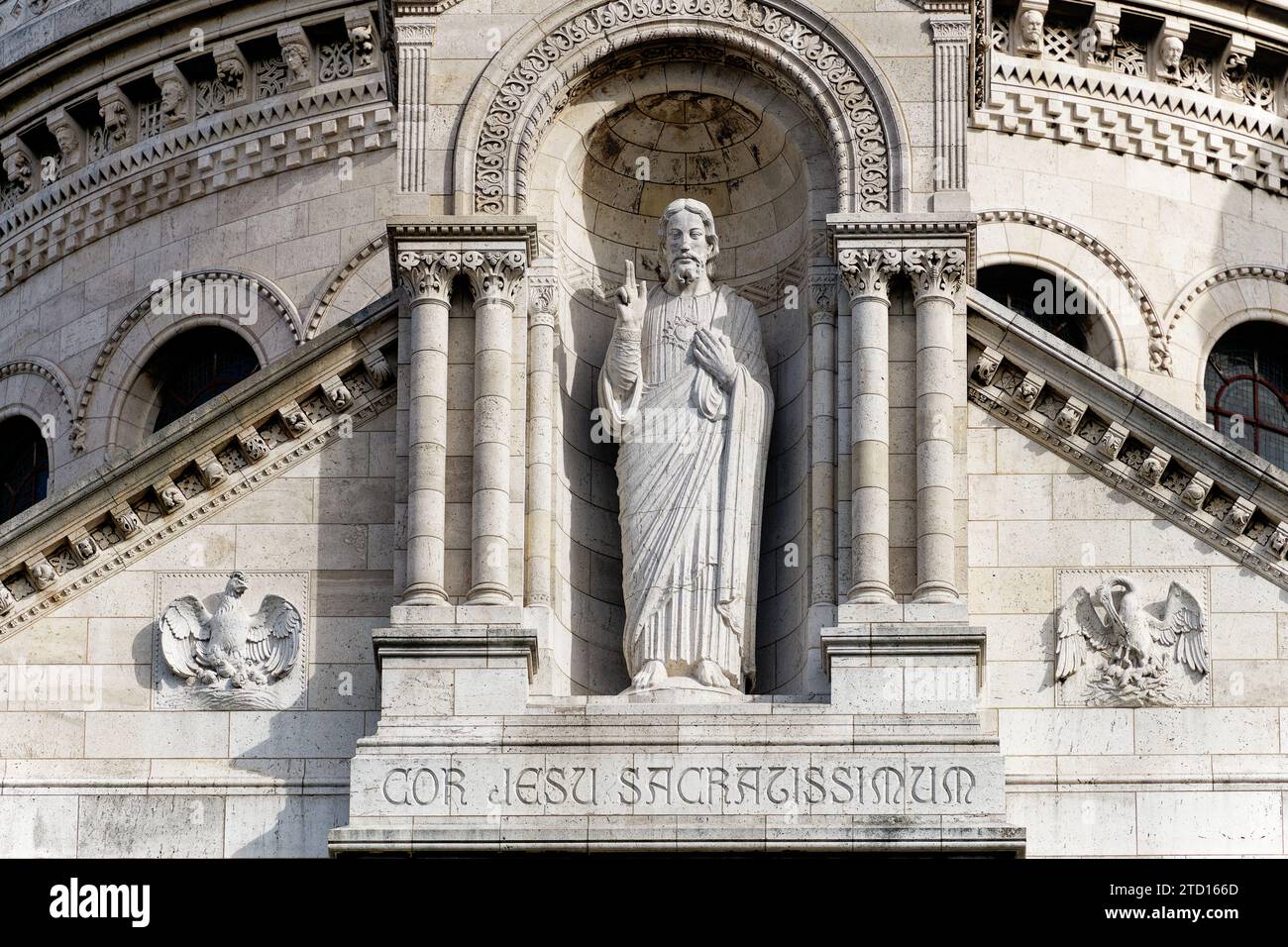 View of The Basilica of Sacré Coeur de Montmartre. One of the most