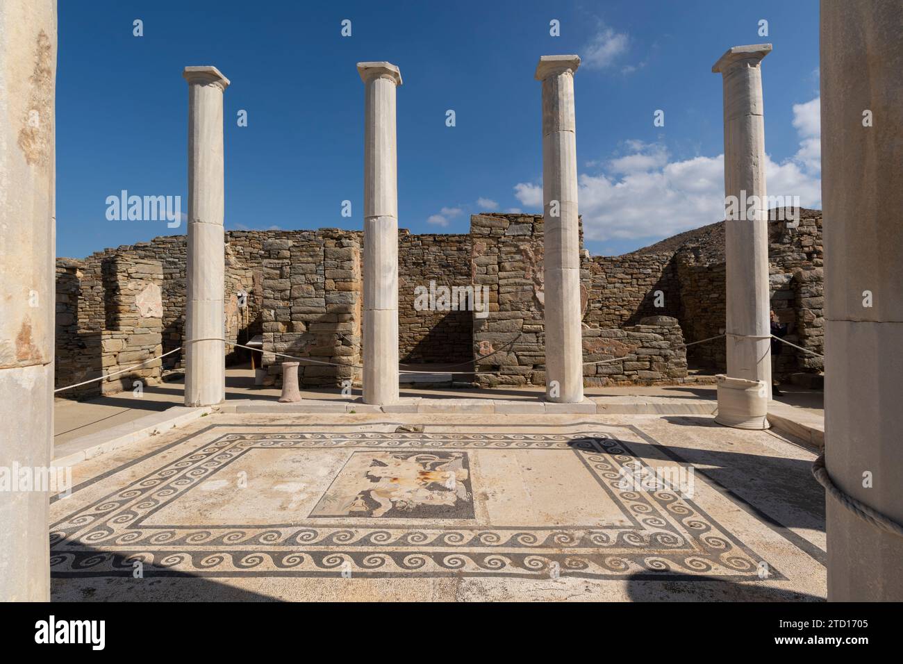 Mosaic in the House of Dionysus, Delos, Greece Stock Photo
