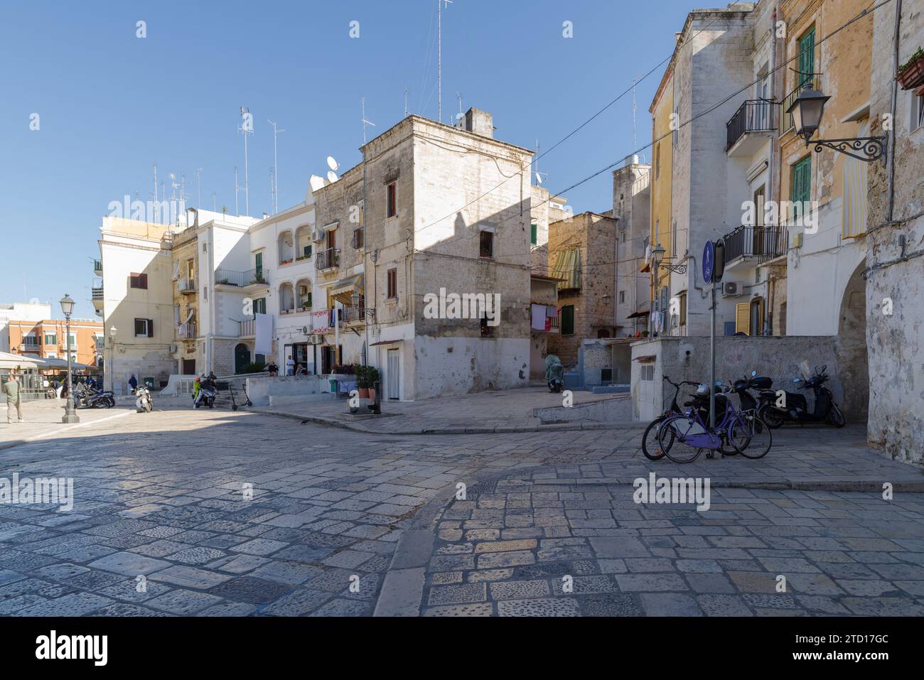 Street view in Bari old town, capital city of Apulia region, Southern ...