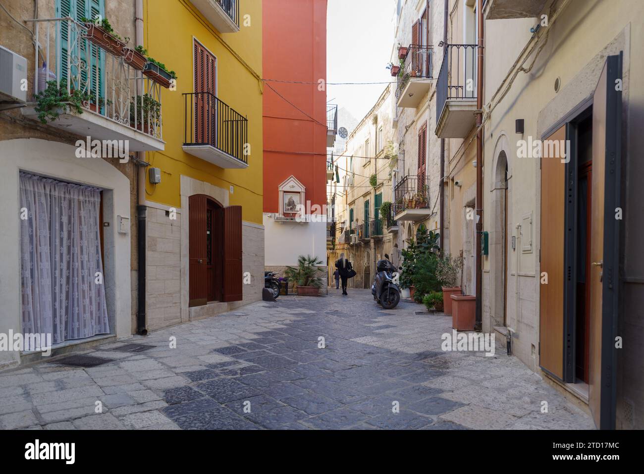 Street view in Bari old town, capital city  of Apulia region, Southern Italy Stock Photo