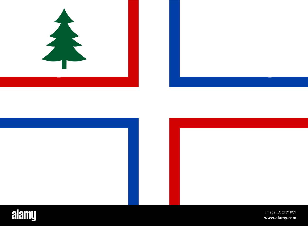 flag Drapeau des Huguenots du Maine Stock Vector