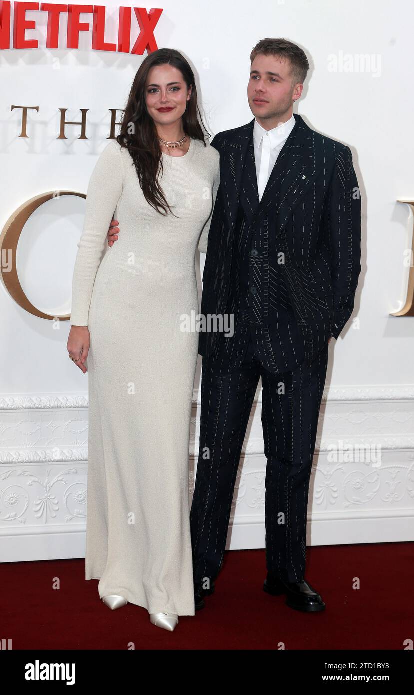 Meg Bellamy and Ed McVey attend "The Crown" Finale Celebration at the