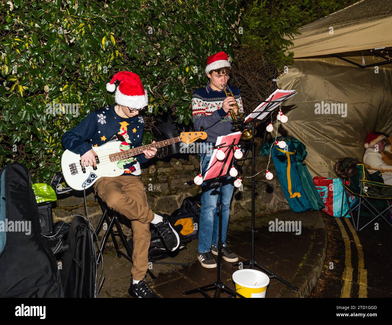 Budleigh Late Night Christmas Shopping. Stock Photo