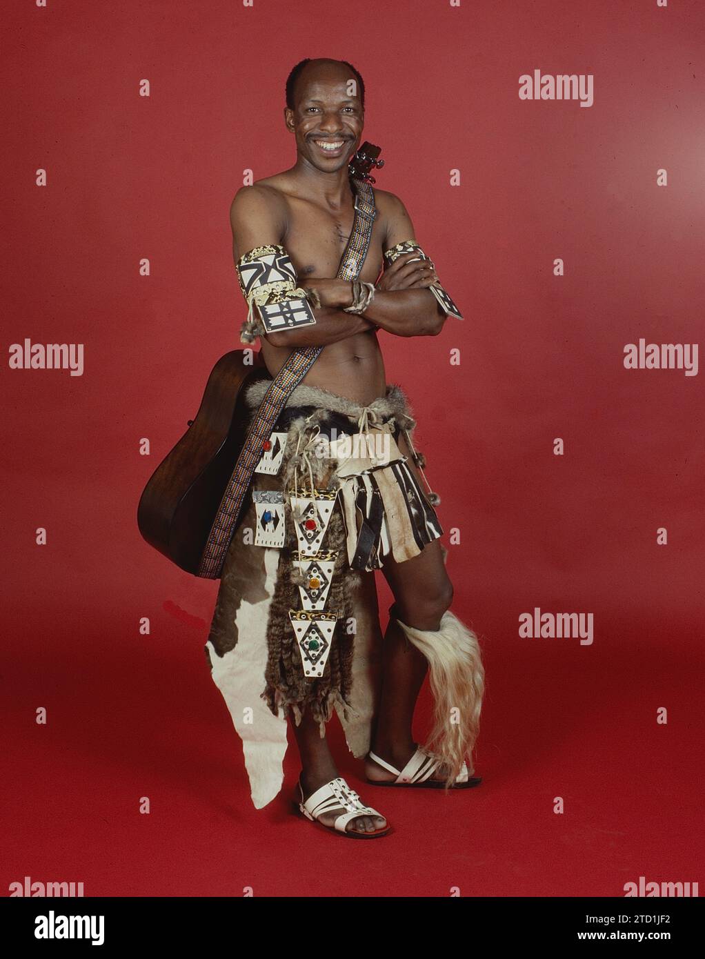 Traditional South African Musician in Splendid Traditional Outfit